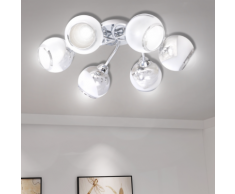vidaXL Lampe de plafond avec verres soufflés pour 6 ampoules G9