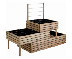 Not specified JARDIPOLYS - Carré potager à étages "KUB" avec treillis