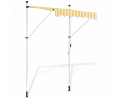 vidaXL Auvent rétractable manuel 150 cm Jaune et blanc