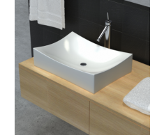 vidaXL Vasque de salle bains céramique haute brillance Blanc