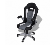 vidaXL Fauteuil en similicuir moderne de bureau design gris