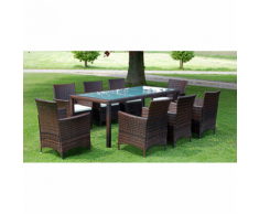 vidaXL ensemble meuble de jardin en poly rotin 17 pcs marron
