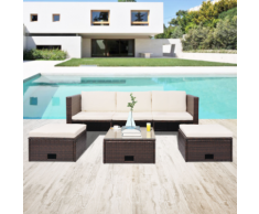 vidaXL Mobilier de jardin 12 pièces Rotin polyéthylène Marron