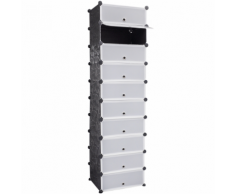 vidaXL Meuble à chaussure noir et blanc 10 compartiments 47 x 37 172 cm