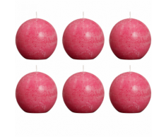 Bolsius bougie boule rustique pourpre 80mm 6 pièces