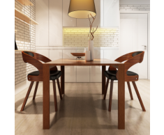 vidaXL Lot de 2 chaises à accoudoirs salle manger en cuir mélangé brun