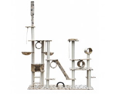 vidaXL Arbre à chat de luxe 230-260 cm en beige avec empreinte patte