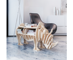 vidaXL Etagère en bois forme de rhinocéros