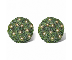 vidaXL 2 pièce de boule 27 cm avec guirlande lumineuse solaire 24 LED