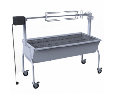 vidaXL Barbecue charbon de bois 4 roues tournebroche électrique
