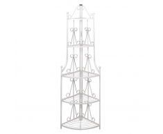 vidaXL Étagère d’angle pour plantes en blanc