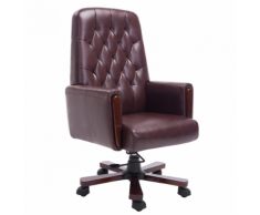 vidaXL Fauteuil de bureau chesterfield marron en cuir artificiel