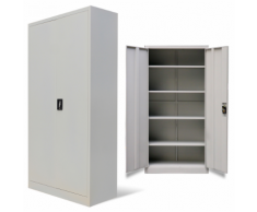 vidaXL Armoire de bureau en métal à 2 portes 180 cm Gris
