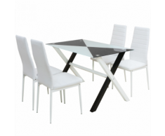 vidaXL Ensemble table et chaises de salle à manger 5 pcs en simili cuir
