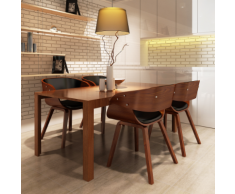 vidaXL Lot de 4 chaises à accoudoirs salle manger brun
