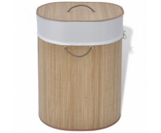 vidaXL Corbeille à linge en bambou Ovale Naturel