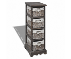 vidaXL Chiffonnier en bois colonial brun avec 4 paniers