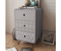 vidaXL Commode à 3 tiroirs Gris