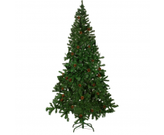vidaXL Sapin de Noël 210 cm. avec pommes pins