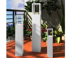 vidaXL Lot de 3 lanterne bougie colonne