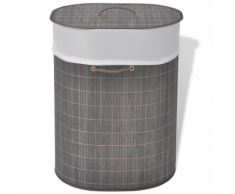 vidaXL Corbeille à linge en bambou Ovale Marron