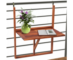vidaXL Table de balcon en bois pliable