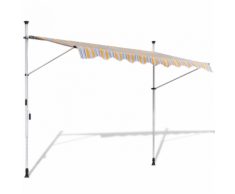 vidaXL Auvent rétractable manuel 400 cm jaune/bleu