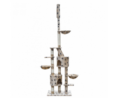 vidaXL Arbre à chat XL 230-260 cm en beige avec motif d'empreinte de patte