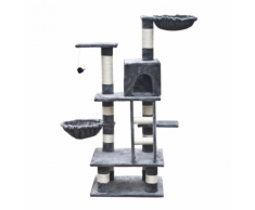 vidaXL Arbre à chat 122 cm en peluche grise