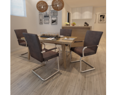 vidaXL Ensemble de 4 Chaises Salle à manger Marron