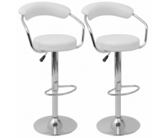 vidaXL Chaise de bar 2 pcs Blanc Cuir PU