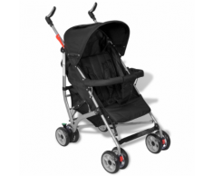 vidaXL Poussette pour bébé inclinable en 5 positions noir