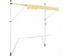 vidaXL Auvent rétractable manuel 300 cm Jaune et blanc