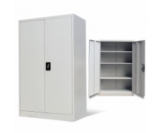 vidaXL Armoire de bureau en métal à 2 portes 140 cm Gris