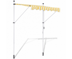 vidaXL Auvent rétractable manuel 200 cm Jaune et blanc