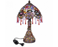 vidaXL Lampe de chevet avec perles en crystal multicouleur