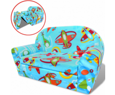 vidaXL Chaise longue pliable pour enfants Motif avec avions