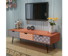 vidaXL Meuble TV avec 3 tiroirs 120 x 40 36 cm marron