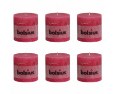 Bolsius bougie cylindre 6 pièces 100 x mm en bordeaux