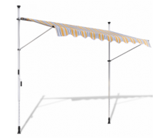 vidaXL Auvent rétractable manuel 300 cm jaune/bleu