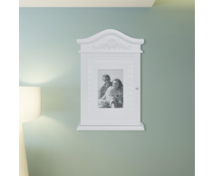 vidaXL Armoire à clés blanche avec cadre photo