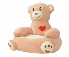 vidaXL Chaise pour enfants en peluche ours Marron
