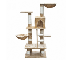 vidaXL Arbre à chat 122 cm en peluche beige