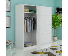 vidaXL Armoire avec 2 portes coulissantes Blanc Mat 200 cm