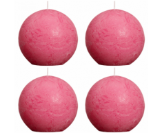 Bolsius bougie boule rustique bordeaux 100mm 4 pièces