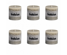 Bolsius Lot de 6 bougies 100 x mm gris claire