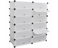 vidaXL Meuble à chaussure blanc 12 compartiments 92x37x105 cm