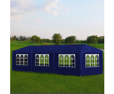 vidaXL Tonnelle de jardin/Tente réception 8 murs Bleu 9 x 3 2,5 m