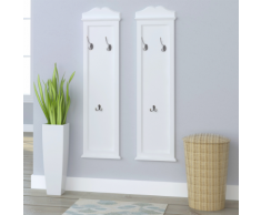 vidaXL Porte-manteaux 2 pièces Blanc