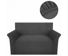 vidaXL housse de canapé tissu tricoté en polyester extensible gris